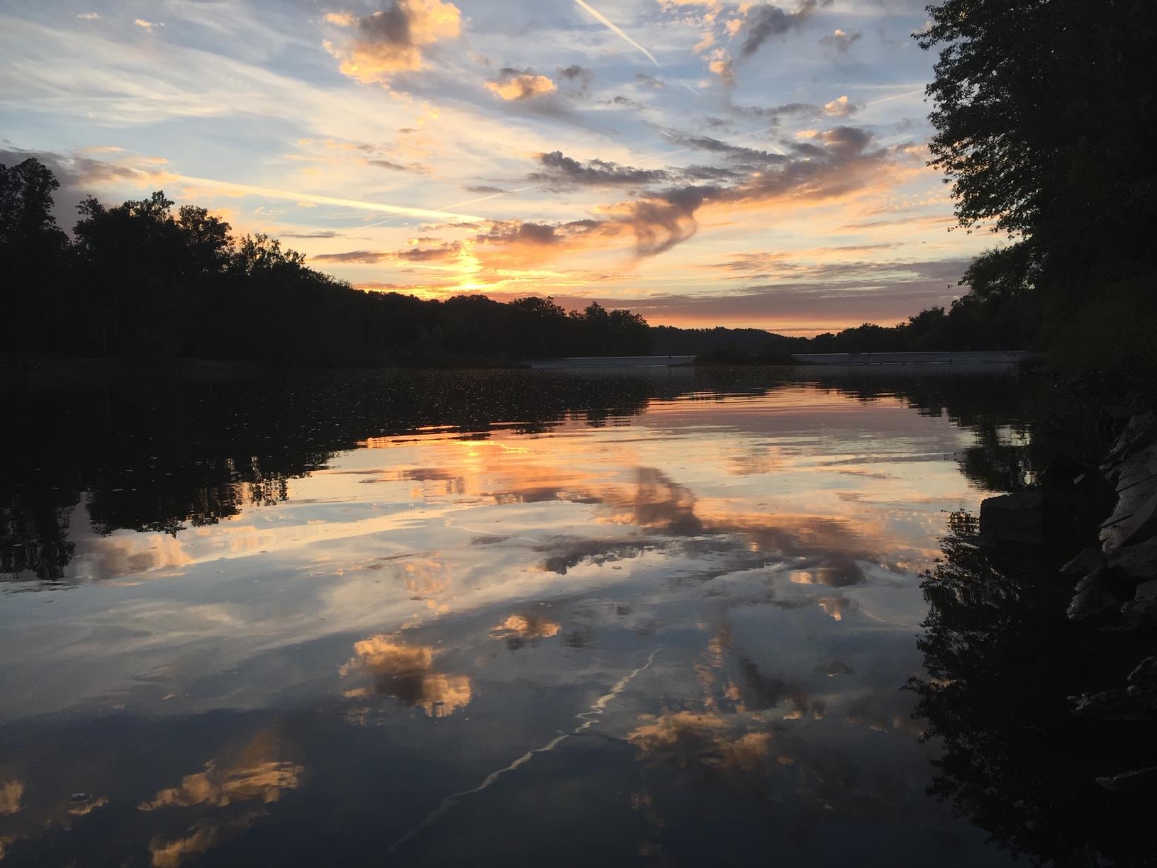 sunset on the river